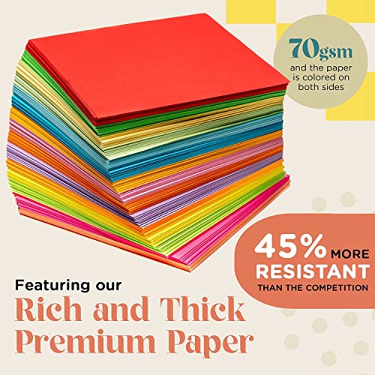 1100 Sheets - Double Sided 6x6 inches Origami Squares - 15 Vibrant Colors - Origami Set for Kids - Easy Fold Origami Papers for Arts & Crafts - Quality Paper Origami Sheets